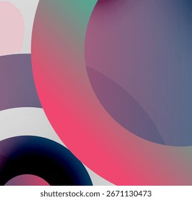 Abstract composition featuring overlapping circles. Colors blend, creating soft gradients. Minimalist design, modern aesthetic.