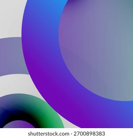 Abstract composition featuring overlapping circles. Gradient hues blend, creating soft visual effect. Minimalist design, calming colors present.