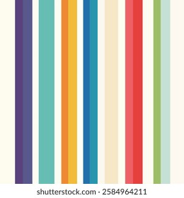 An abstract composition featuring a series of vertical stripes in various vibrant colors, creating a visually appealing pattern.
