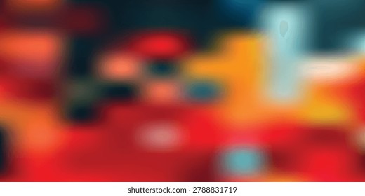 An abstract composition featuring a soft focus with dominant red and yellow colors, creating a warm and energetic feel.
