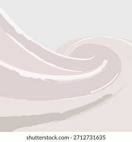 Abstrakte Komposition mit wirbelnden Pastellformen. Weiche Farbpalette und Pinselstrich-Textur schaffen ein Gefühl der Bewegung. Geeignet für Design und Hintergrund.