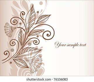 abstract composition with floral and pattern