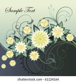 Abstract composition with flowers