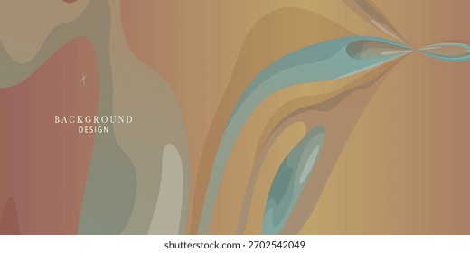 Abstract composition of flowing shapes in warm beige tones