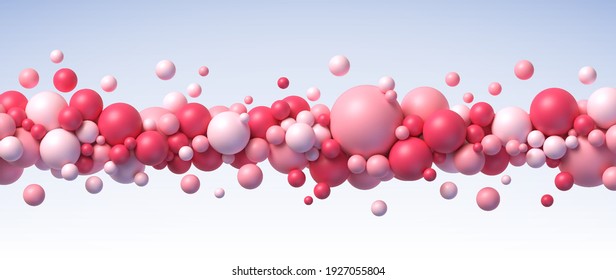 Abstract composition with flying balls in different sizes. Realistic vector background