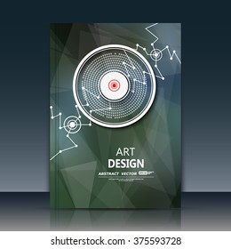 Abstract composition, font texture, white cybernetic dots, black a4 brochure title sheet, creative figure, banner form, star ornament, point label, outer space flyer fiber, neon matrix, EPS10 backdrop