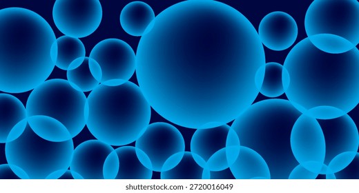 Composición Abstractas en forma de colección de círculos azules y bolas con un efecto de gradiente suave, adecuado para su uso como fondo digital, volumen de Fondo de pantalla 1