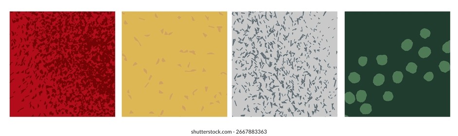 Composição abstrata de quatro modelos retangulares com fundos e padrões diferentes.A imagem inteira parece minimalista e moderna