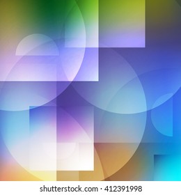 Abstract composition. Futuristic technology backdrop. Violet color gradient quadrangle figure. Sphere font texture. Creative banner. Lilac quadrate wallpaper. Lines connection flyer fiber. Vector art.