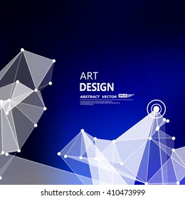 Abstract composition, futuristic technology, indigo blue font texture, white cybernetic dots, creative banner figure, wallpaper, outer space flyer fiber, neon star light matrix backdrop, vector art