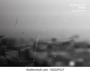 Abstract composition, futuristic technology, silver font texture, white cybernetic dots, creative banner figure, vector design

