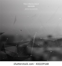 Abstract composition, futuristic technology, silver font texture, white cybernetic dots, creative banner figure, vector design
