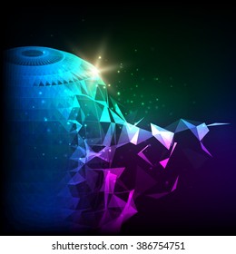 Abstract composition, futuristic technology, wallpaper outer space flyer, EPS10 backdrop vector.