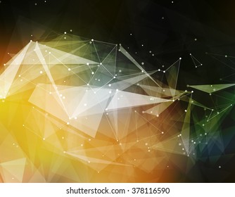 Abstract composition, futuristic technology, yellow font texture, white cybernetic dots, creative banner figure, wallpaper, outer space flyer fiber, neon star light matrix, EPS10 backdrop, vector art