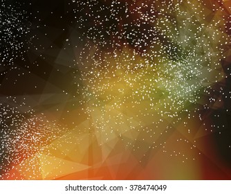 Abstract composition, futuristic technology, yellow font texture, alien planet sky, creative amber banner figure, wallpaper, outer space flyer fiber, neon star light matrix, EPS10 backdrop, vector art
