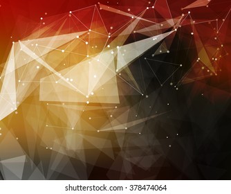 Abstract composition, futuristic technology, yellow font texture, white cybernetic dots, creative banner figure, wallpaper, outer space flyer fiber, neon star light matrix, EPS10 backdrop, vector art
