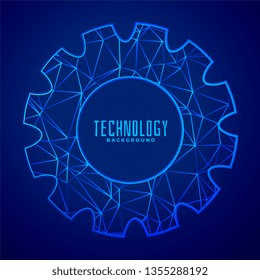 abstract composition of gear wheel in low poly style