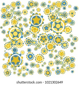 Abstract composition of gears on white background. Vector illustration.