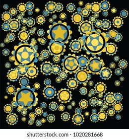 Abstract composition of gears. Vector illustration.