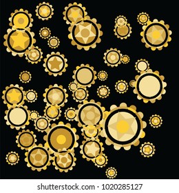 Abstract composition of gears. Vector illustration.