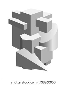 abstract composition, geometric 3d image