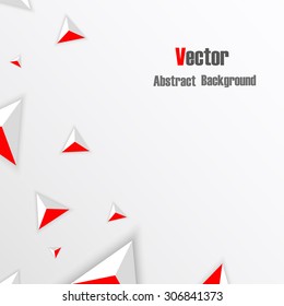 Abstract composition, geometric pattern, flying triangles icons, classic business background, EPS 10 vector illustration