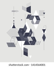 Abstract composition of geometric primitive  shapes
