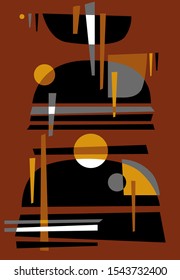 Abstract composition with geometric shapes