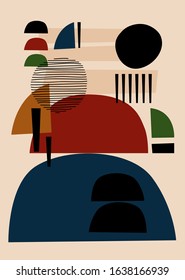 Abstract composition with geometric shapes