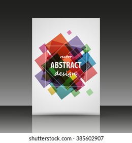 Abstract composition with geometric shapes, brochure title sheet, business card, creative figure, logo sign, firm banner form, flier fashion.