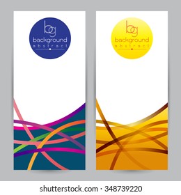 Abstract composition, geometric shapes, curve lines interlaced, business background, , brochure title sheet, surface backdrop, rainbow tangle weave, blue gold pink Yellow purple orange green and white