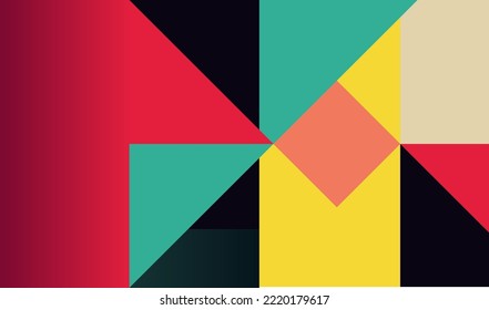 Composición abstracta con formas geométricas. Diseño de la plantilla de afiches con espacio de copia. Ilustración vectorial.