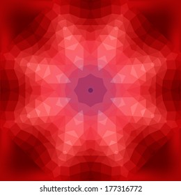 Abstract composition of geometric shapes gathered in a circle, circular pattern, mosaic pattern, background.