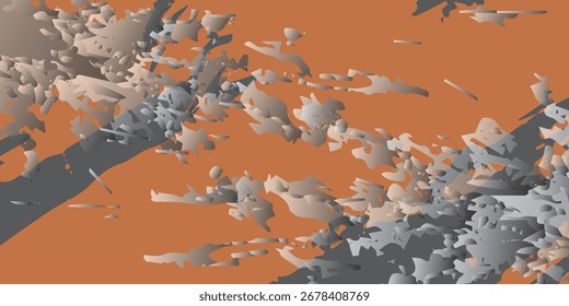 Abstract Composition of Geometric Shapes with Gradient Color and