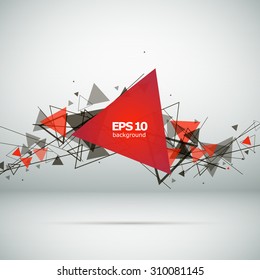 Abstract composition, geometric shapes group, triangles icon background, wallpaper image, screen saver, EPS 10 vector illustration