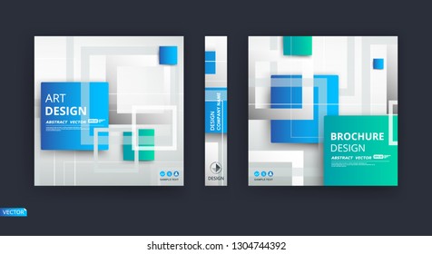Abstract composition, geometric shapes icon, blue square blocks ornament, a4 brochure title sheet, logo construction pieces backdrop, business card surface, fashionable fiber texture, cover design.