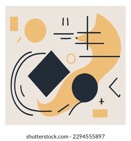 Abstract composition with geometric shapes. Minimalist style. Vector illustration.