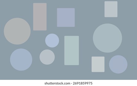 Abstract Composition of Geometric Shapes in Muted Pastel Colors for Modern Backgrounds