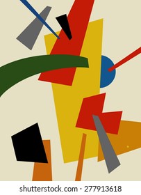 abstract composition of geometric shapes, supremacism
