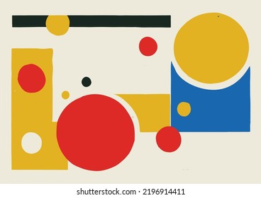 Abstract composition with geometrical shapes in in the style of suprematism, vector illustration.