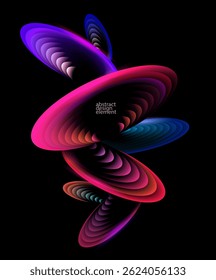 Abstract composition of gradient circles and discs. Vector dynamic background.