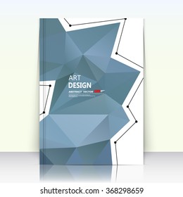 Abstract composition, gray polygonal triangle part, lines construction, font texture, white a4 brochure title sheet, creative figure icon, logo sign surface, firm banner form, flier fashion, EPS10