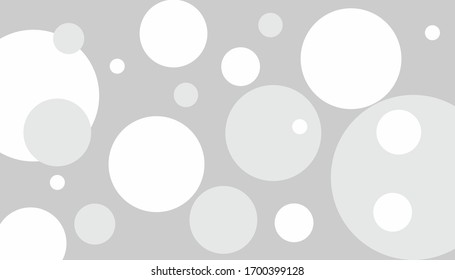 Abstract composition with gray and white circles. Geometric banner.