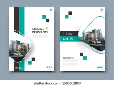 Abstract composition. Green square figure text frame surface. A4 brochure cover design. Fancy title sheet model. City view icon. Creative vector front page art. Banner form texture. Flyer fiber fon