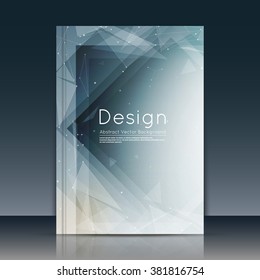 Abstract composition. Grey a4 brochure title sheet. Ad design. Futuristic annual report cover. Creative text frame surface. Silver banner form. Rhombus figure. Flyer fiber art. Logo emblem icon.   