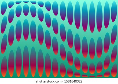 Abstract composition of a group of colored, gradient, wavy, geometric shapes on a gradient background. Vector image.