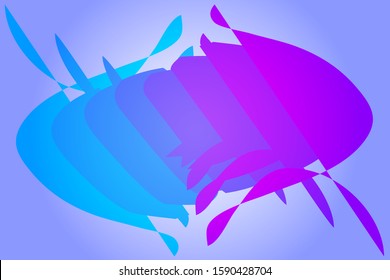 Abstract composition of a group of colored gradient spots with complex shapes on a gradient background. Vector image.