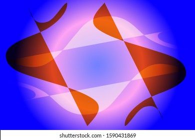 Abstract composition of a group of colored gradient spots with complex shapes on a gradient background. Vector image.