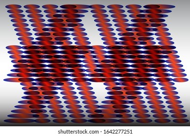 Abstract composition of a group of colored, gradient ellipses on a white, gradient background. Vector image.