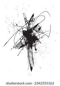 Abstract composition. Grunge texture. Art brush stroke. Abstract background